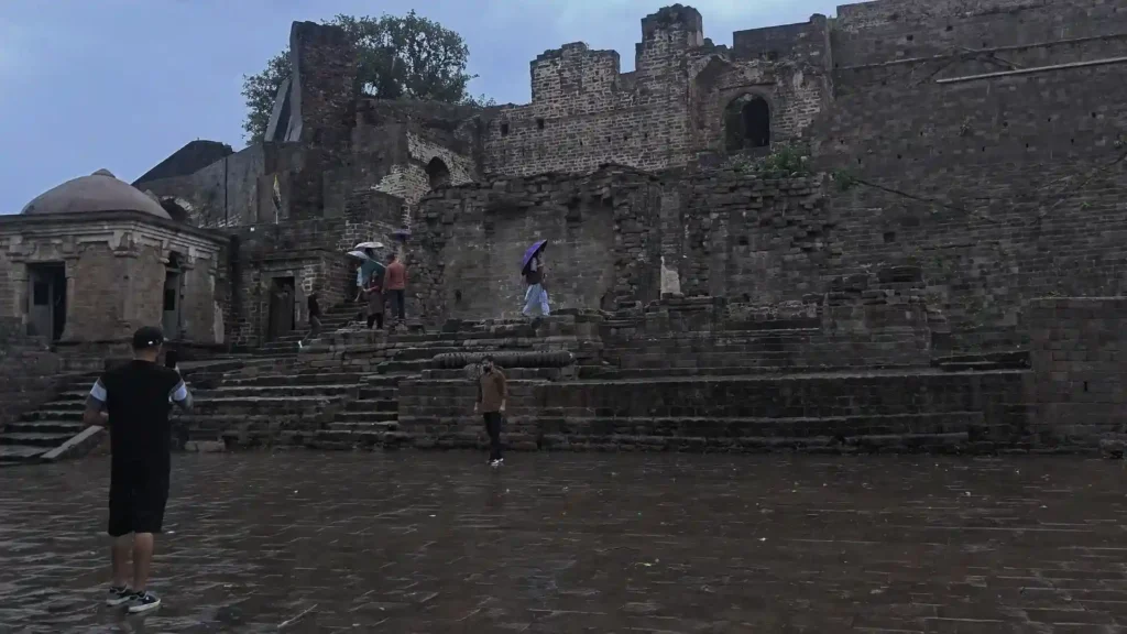 kangra fort inside view in monsoon